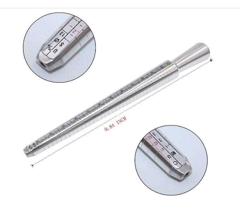Ring Sizer Measuring Tool Ring Mandrel Ring Measurer Ring Sizing Kit Measure Fin