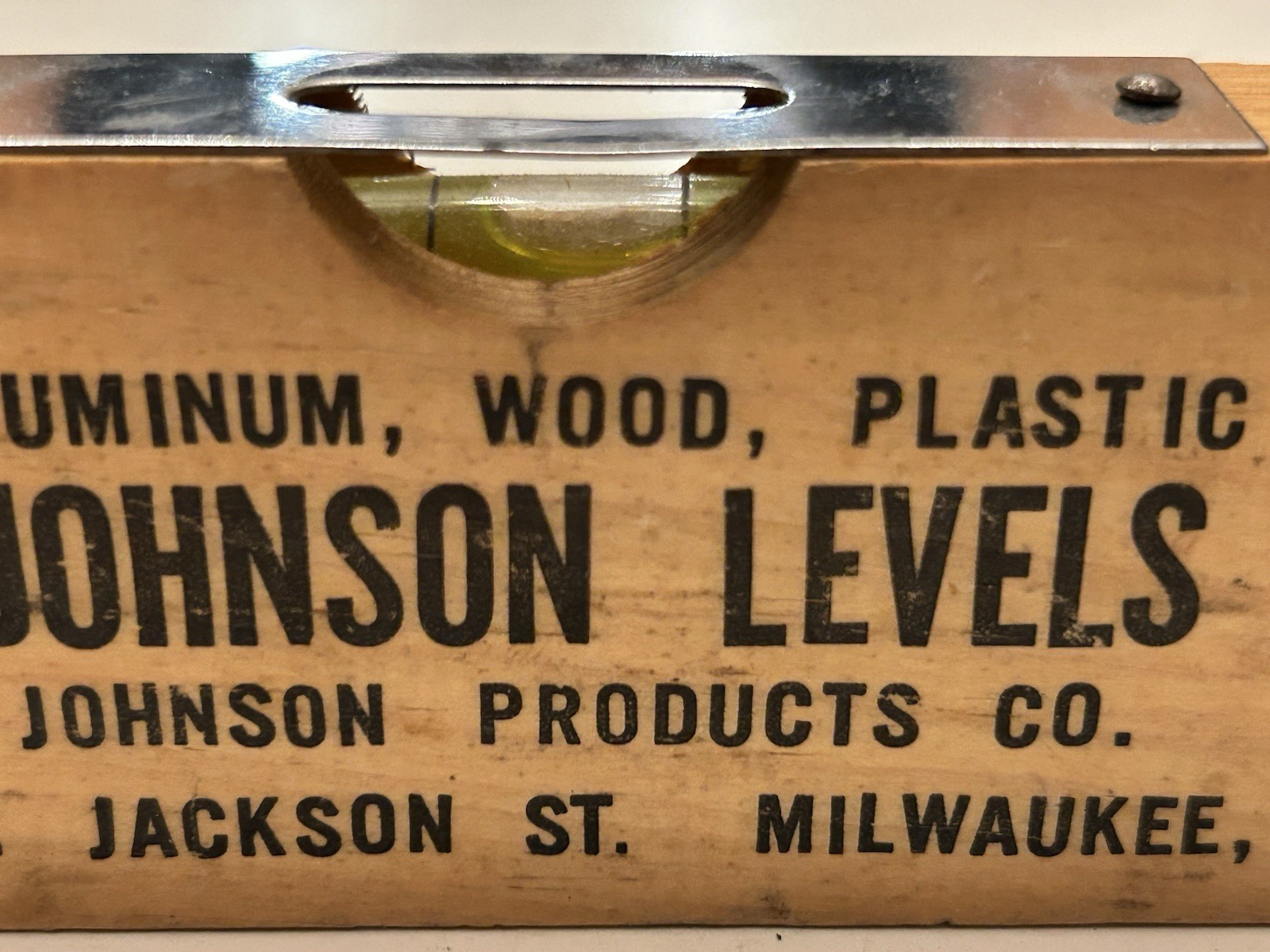 Vintage Wood 12 Inch Level Tool Johnson Levels No. 12 Milwaukee Wis. - USA Made