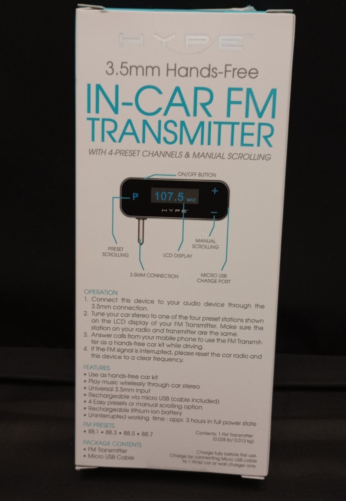 Hands Free In Car FM Stereo Transmitter MP3 Music Mobile Rechargeable Auto Truck
