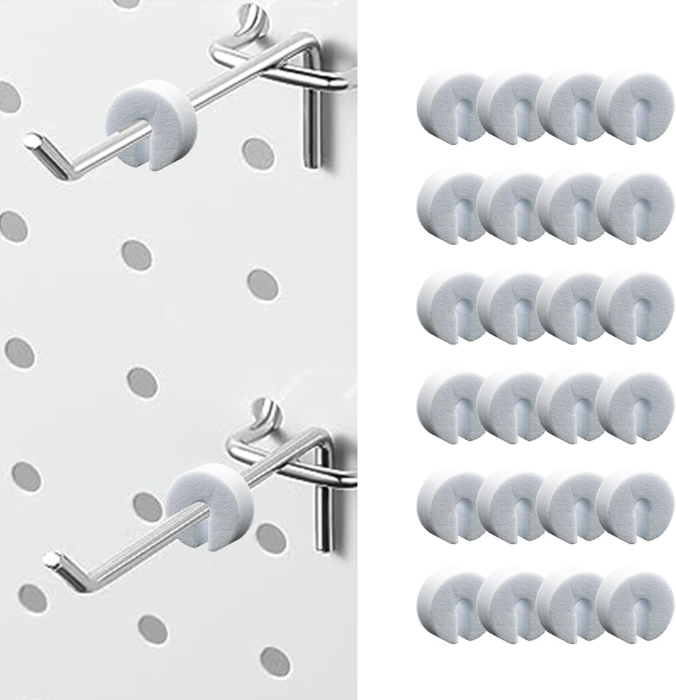 100 PCS Peg Hook Stoppers, Inventory Control Clips for 1/4 Pegboard Hooks and Sl