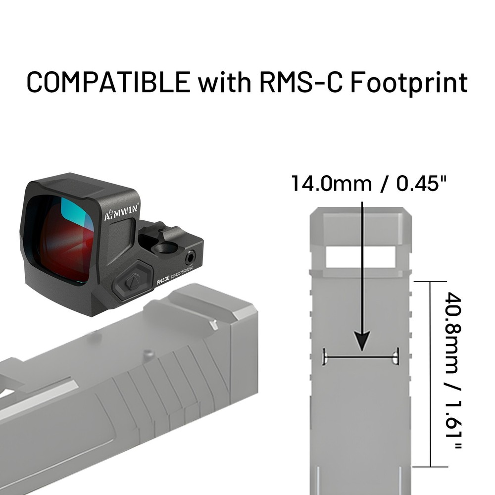 AIMWIN PN330 Red Dot Sight 2 MOA Dot 32 MOA Circle Multi-Reticle Reflex Sight