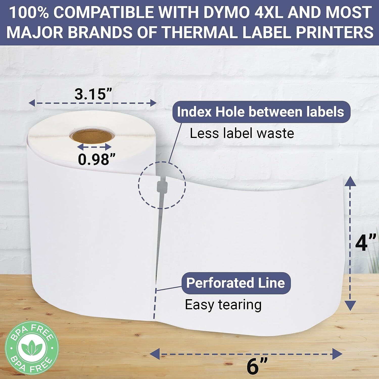5-200 Rolls DYMO 4XL Direct Thermal 4"x6" Shipping Labels 4x6 1744907 220/Roll