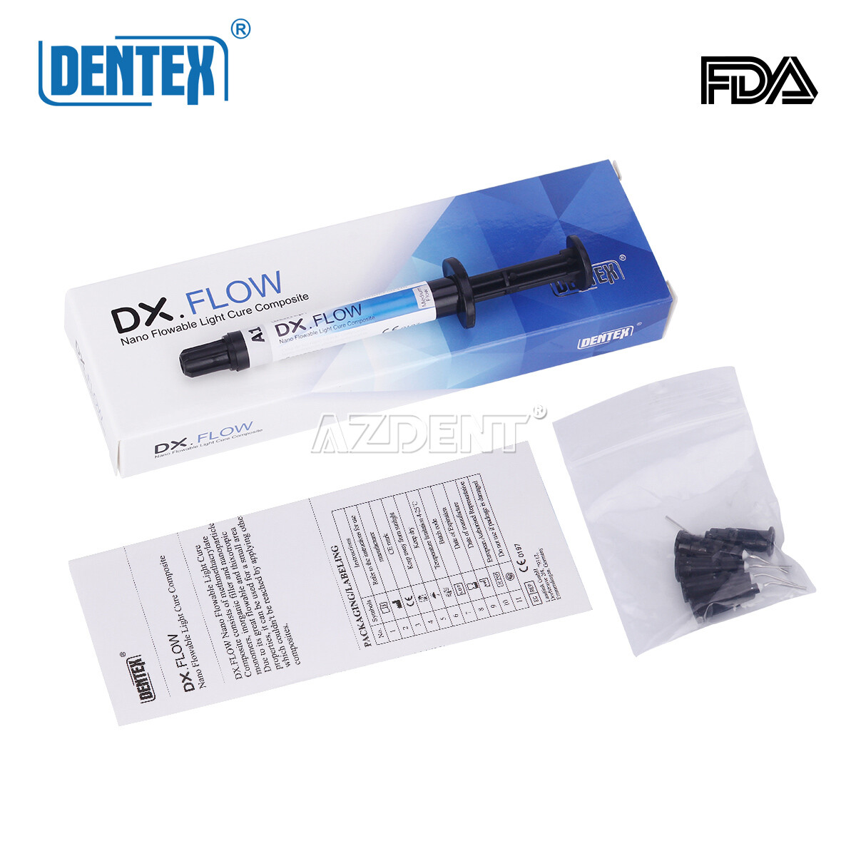 DX.FLOW Dental Flowable Light Cure Composite Resin Medium Flow DENTEX