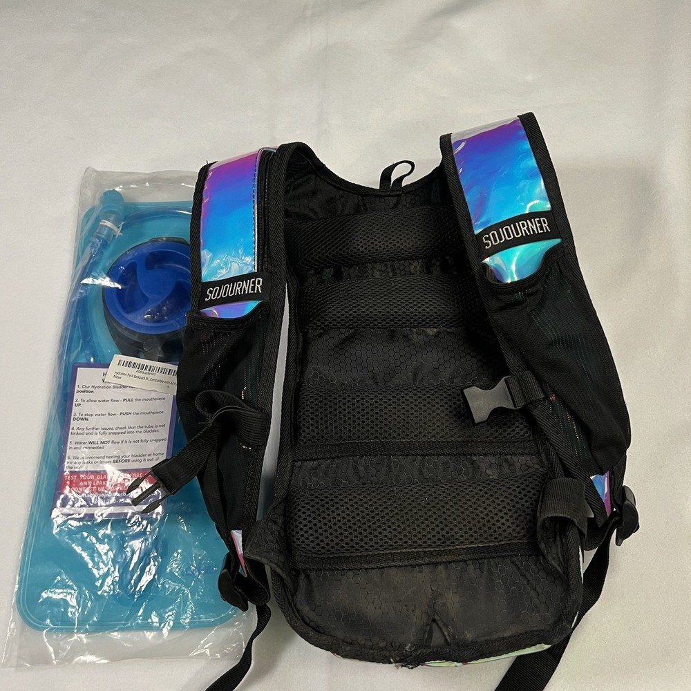 Sojourner Rave Hydration Pack Backpack Hydropack BLADDER BAG Iridescent Silver