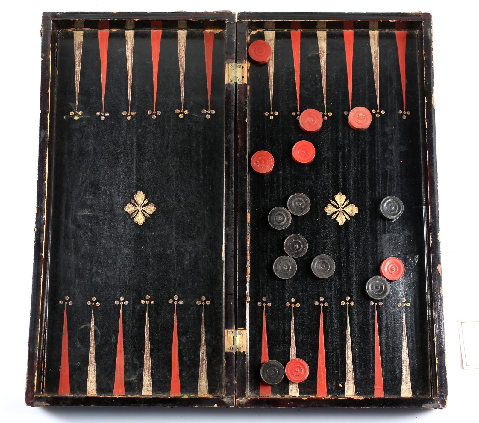 Original Civil War ID'ed Soldier's Game Checkers Backgammon Board Vermont Vols