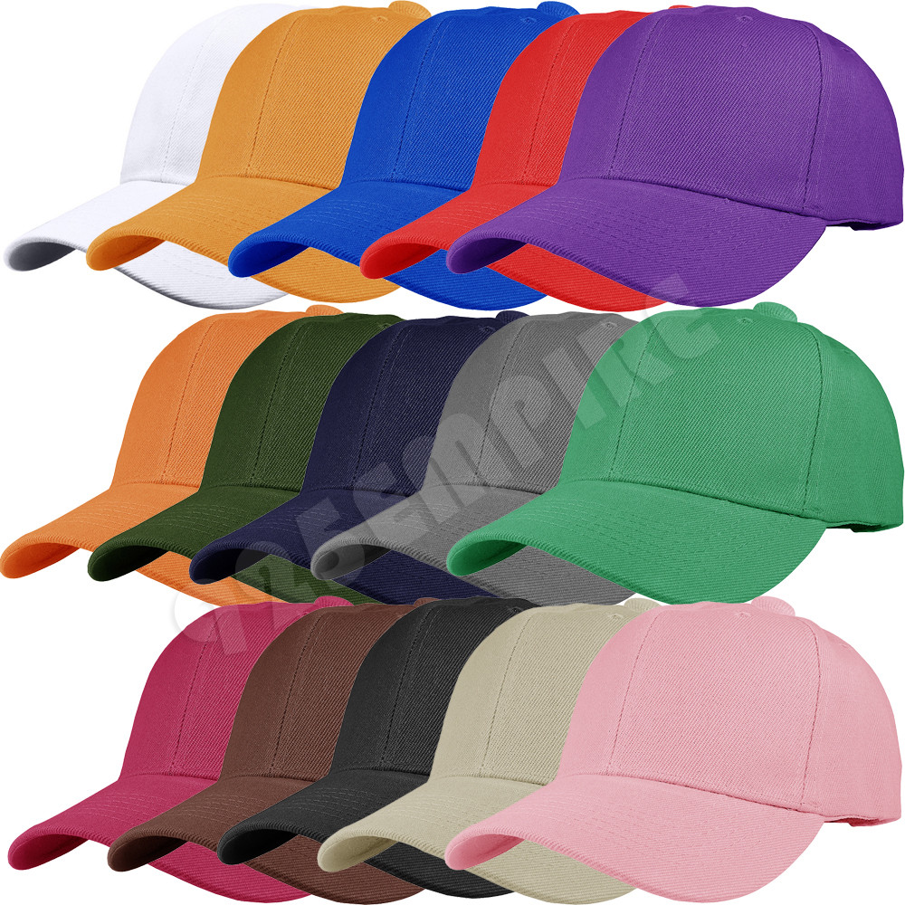 12 PCS wholesale lot Plain Solid Color Adjustable Baseball Cap Hats
