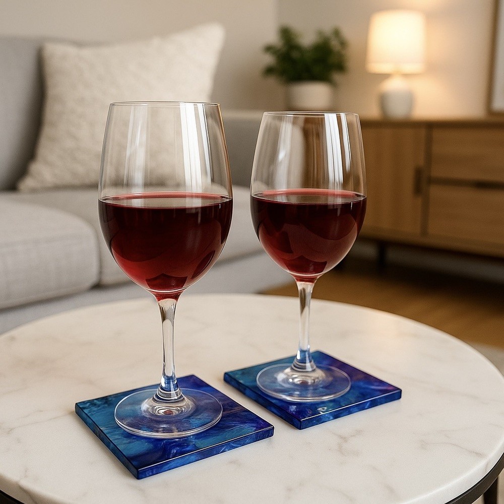 Blue Ocean Resin Coaster Set