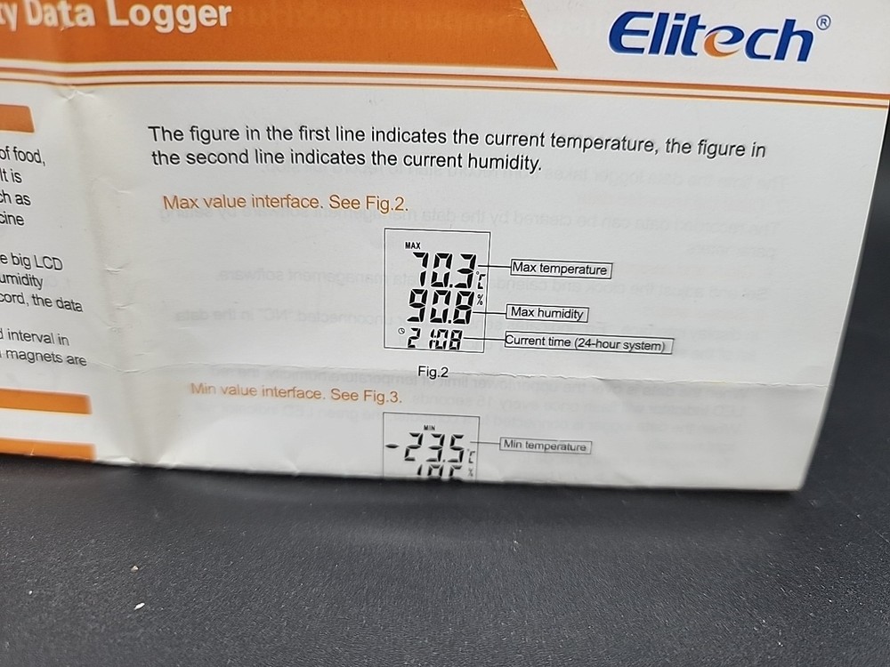 Elitech GSP-6 Temperature Humidity Data Logger - Tested