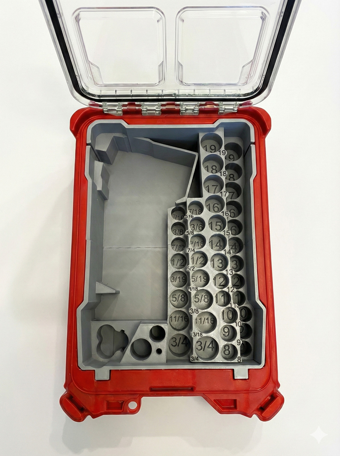 Milwaukee M12 3/8" FUEL Stubby Compact Impact PACKOUT Insert W/ Socket Organizer