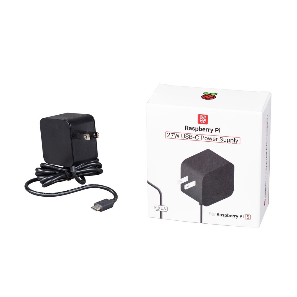 Raspberry Pi 5 Official Power Adapter USB-C 27W US Version - Black (SC1158) 🇺🇸