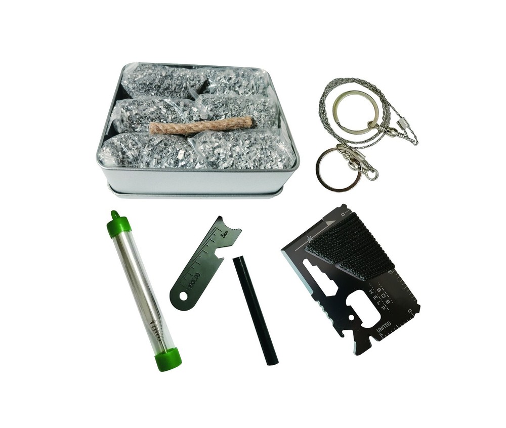 FireStarter Blower Magnesium FerroRods Striker MultiPurpose Tool SawWire WaxRope