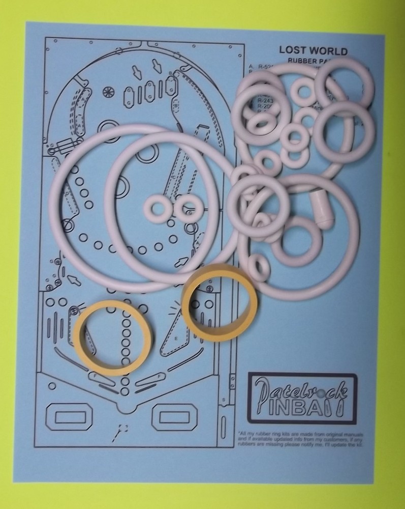 1977 Bally Lost World Pinball Machine Rubber Ring Kit