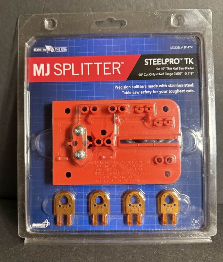 Microjig MJ Splitter Steelpro Thin Kerf Tk SP-2TK New