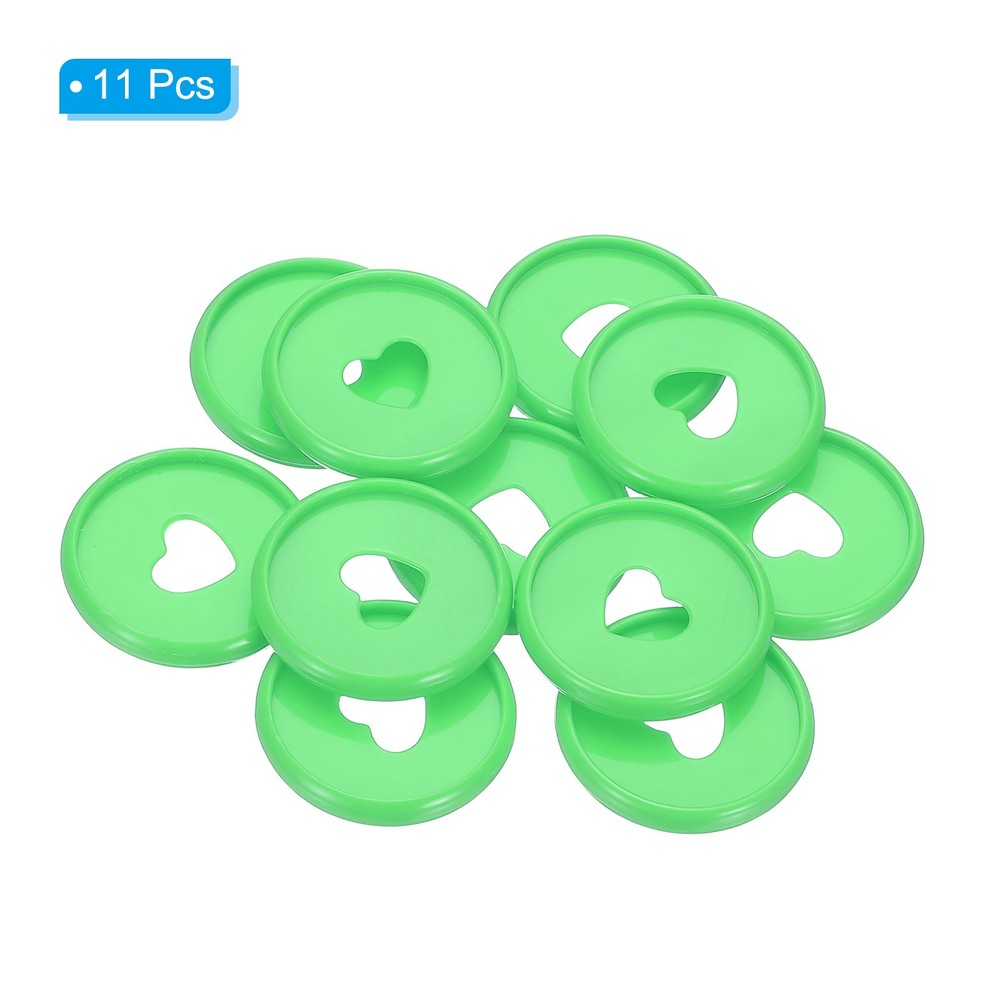 28mm Plastic Book Binding Discs, 11 Pack Expansion Discs Heart, Green
