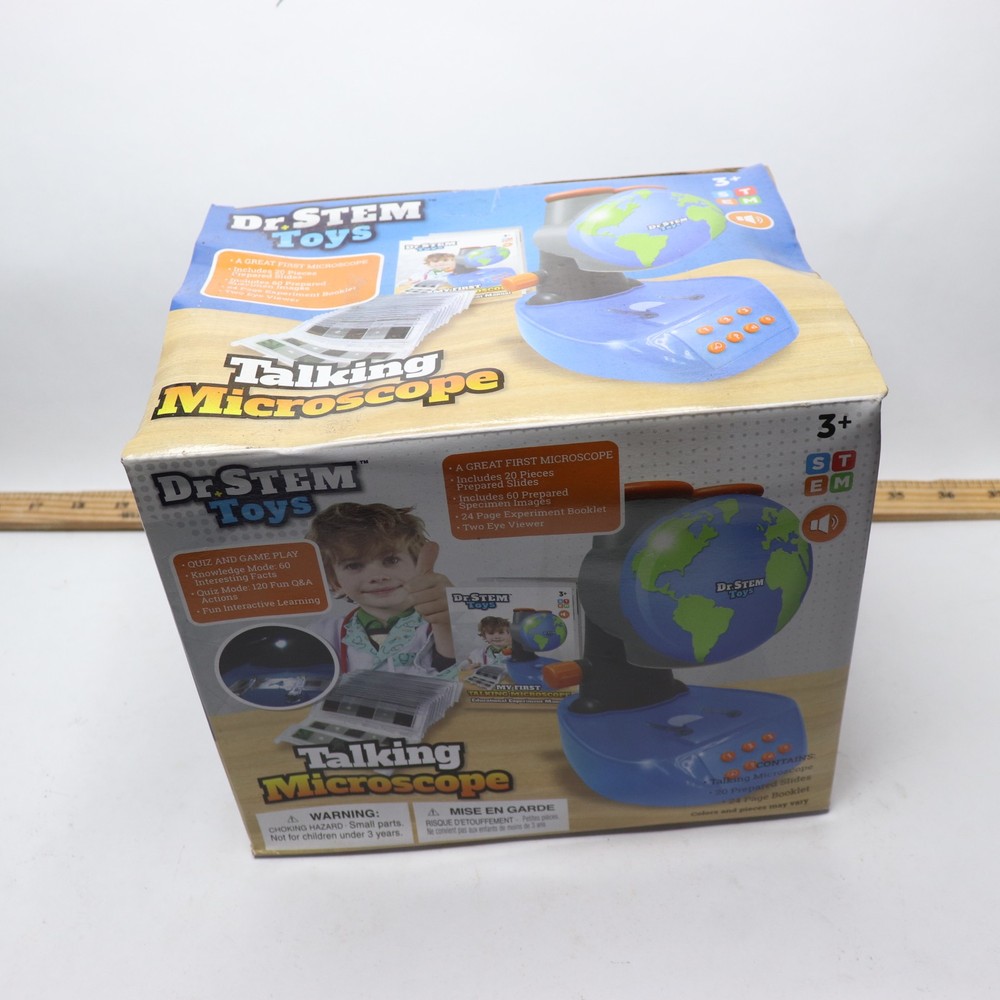 Thin Air Brands Talking Microscope for Kids Adjustable Focus & Light-Up Platform