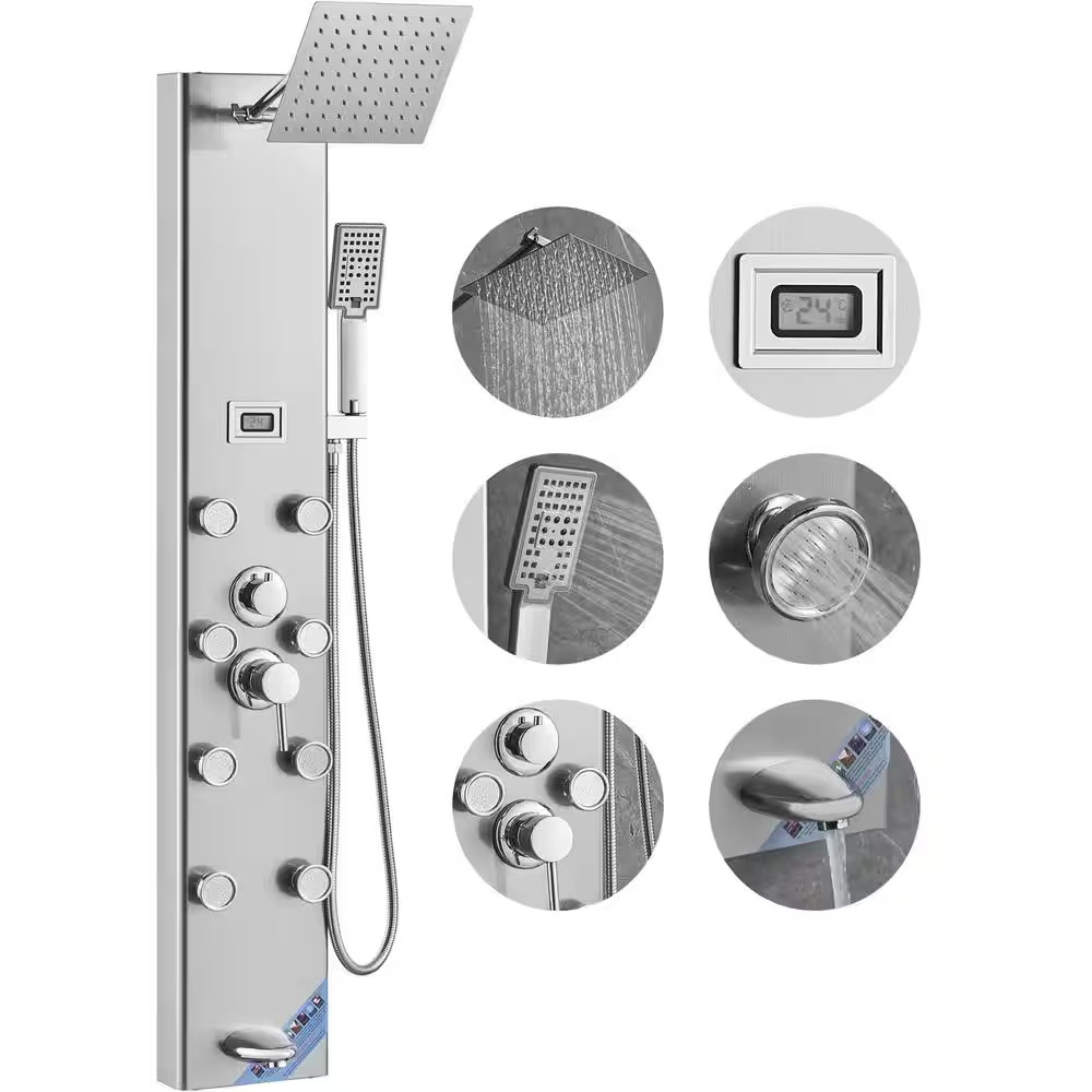Shower Panel System 5 Shower Modes Digital Display Shower Panel Tower 8 Massage