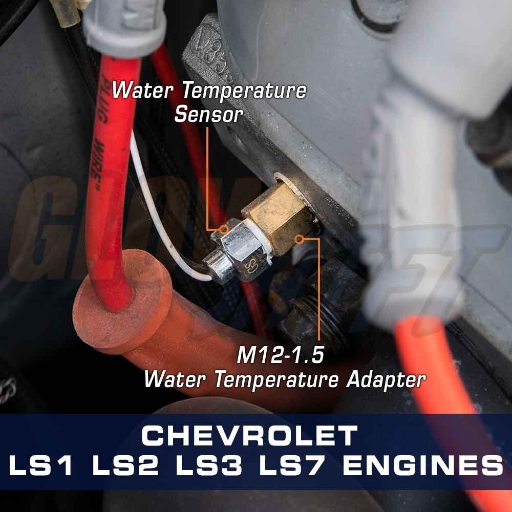 GlowShift Water Temperature Sensor Thread Adapter for Chevy LS1 LS2 LS3 LS7 LSX