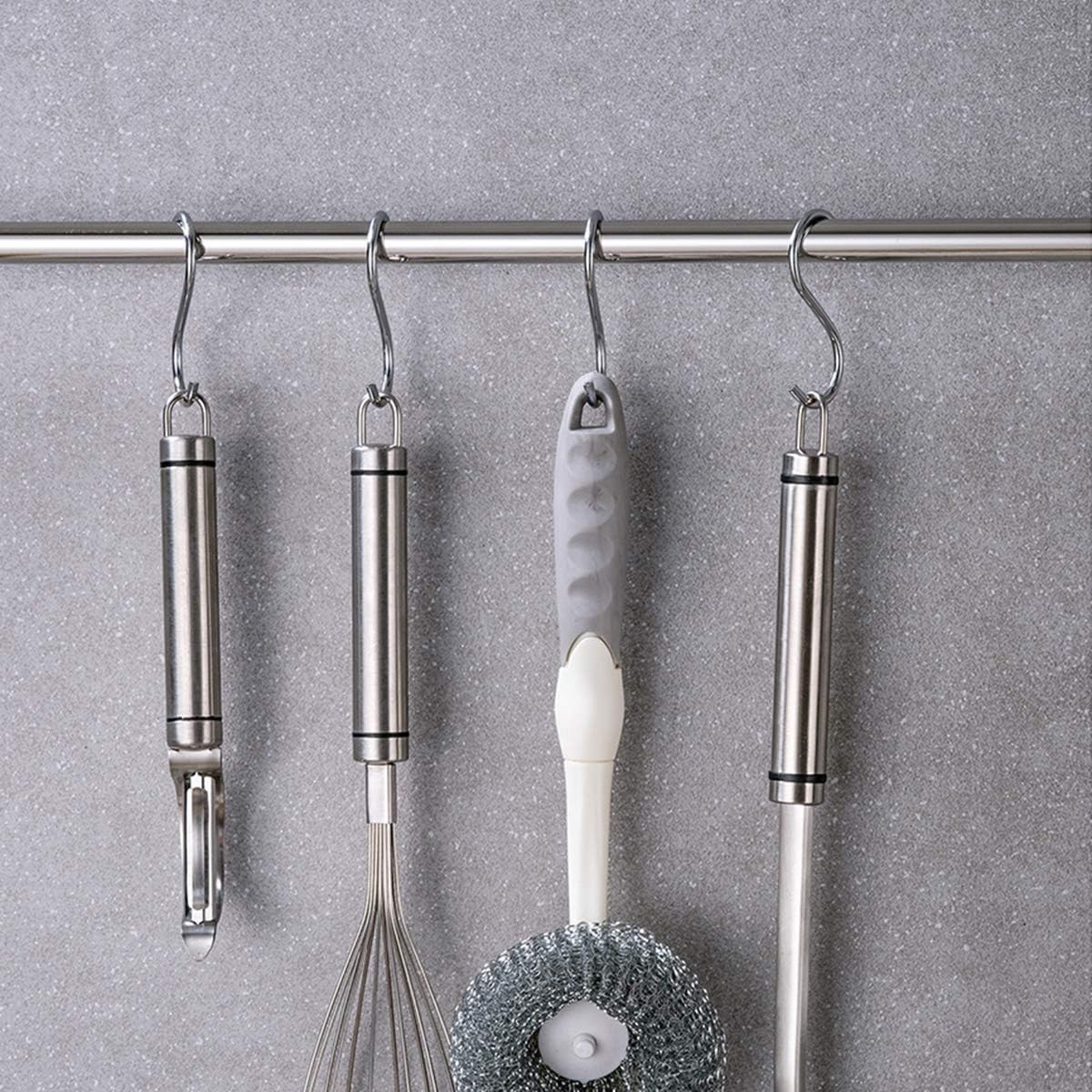 20 or 40 Pack S Hooks - Stainless Steel Heavy Duty S Hooks for Hanging pots Pans