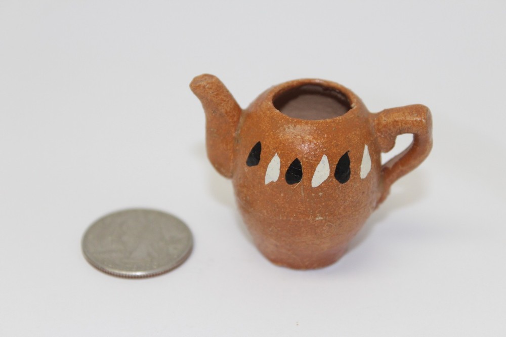 2 Piece Small Handpainted Clay Tea Set
