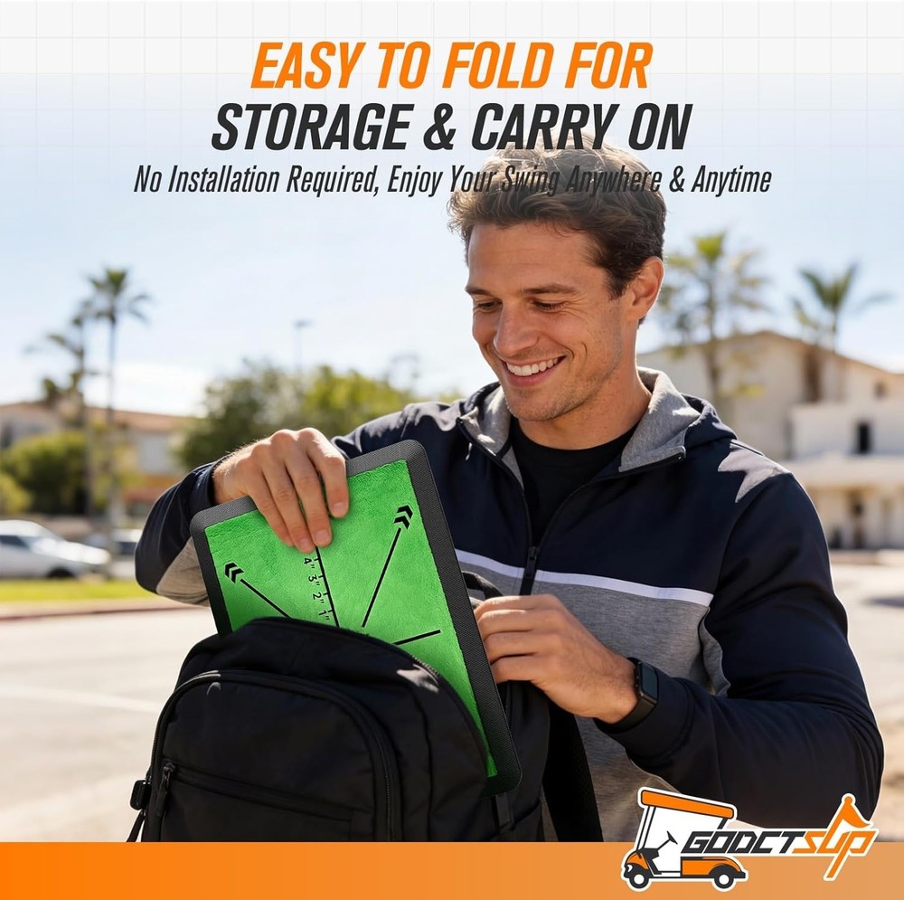 Golf Hitting Mat with Instant Swing Path Feedback, Extra Replaceable Golf Pra...