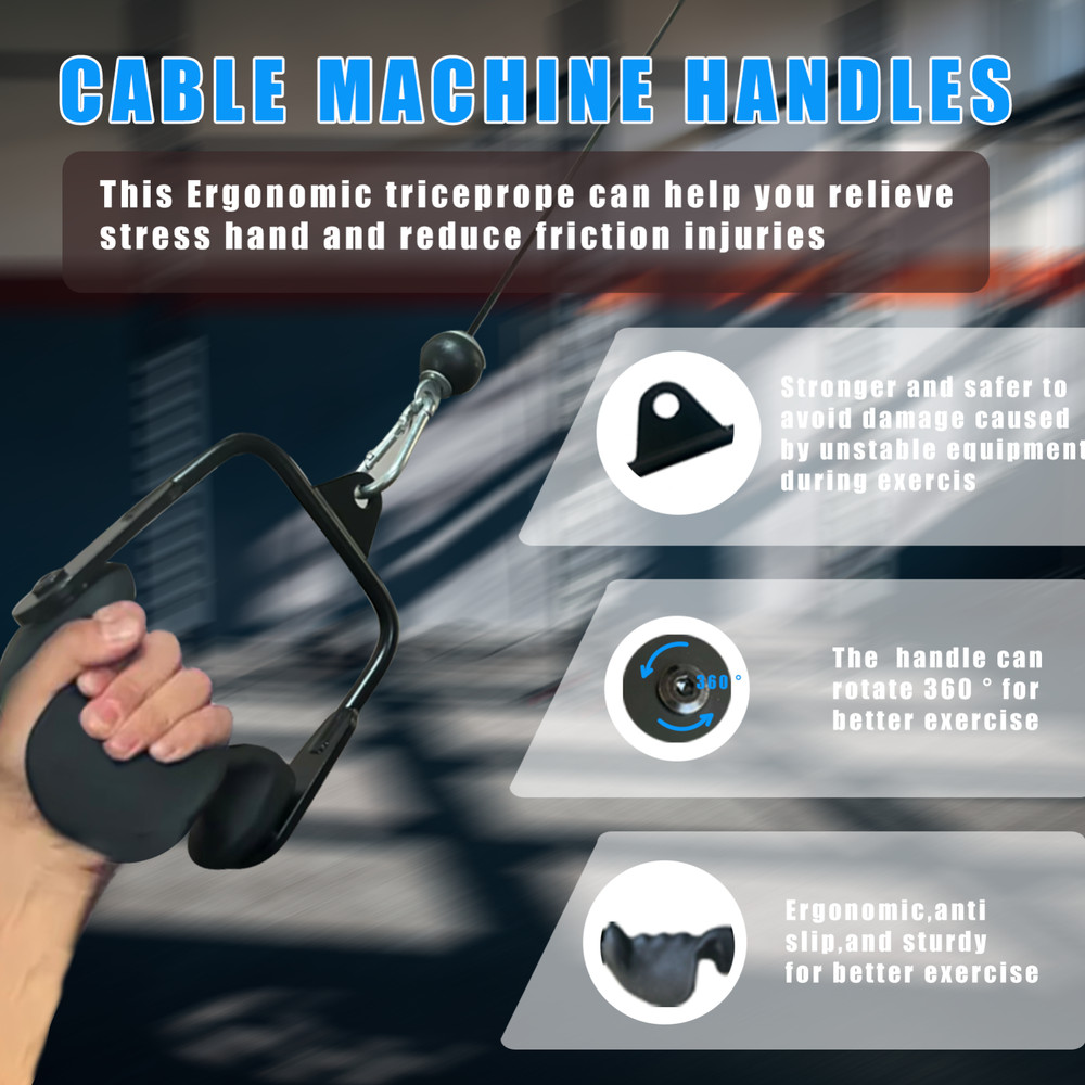 D Style LAT Pull Down Bar for Cable Machine Tricep Workout Cable Attachments