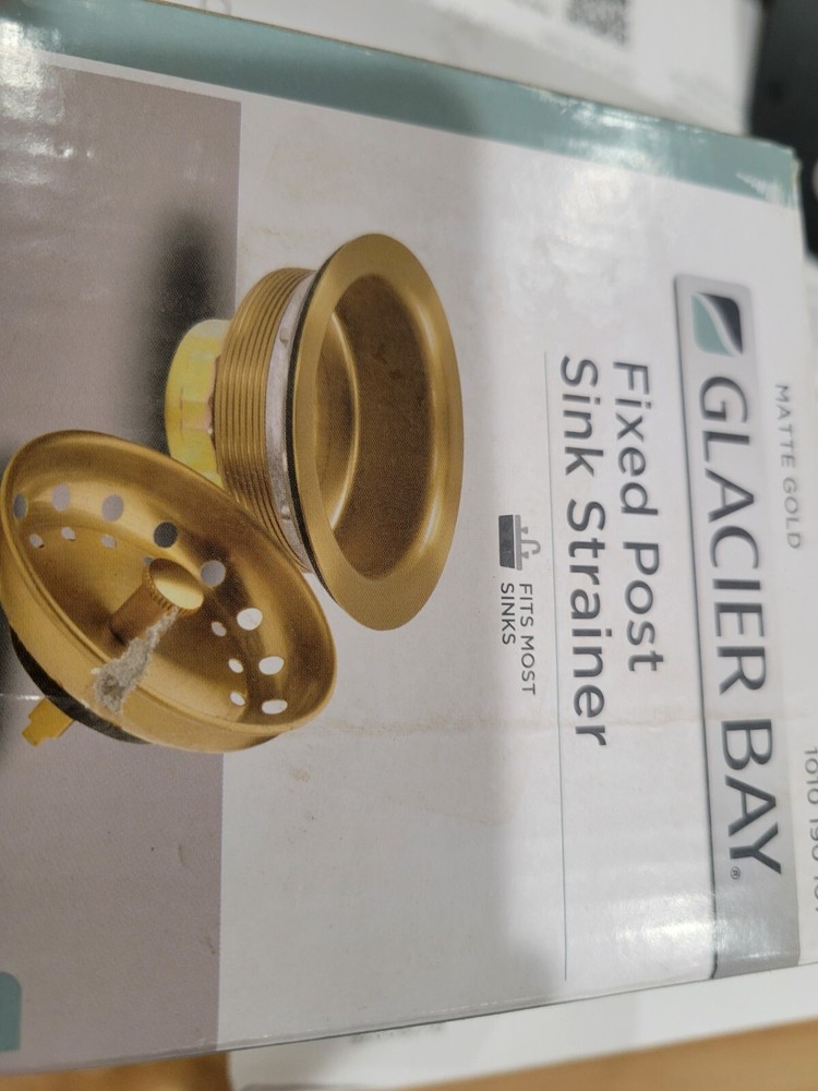 Glacier Bay Fixed Post Kitchen Sink Strainer - Matte with Gold finish
