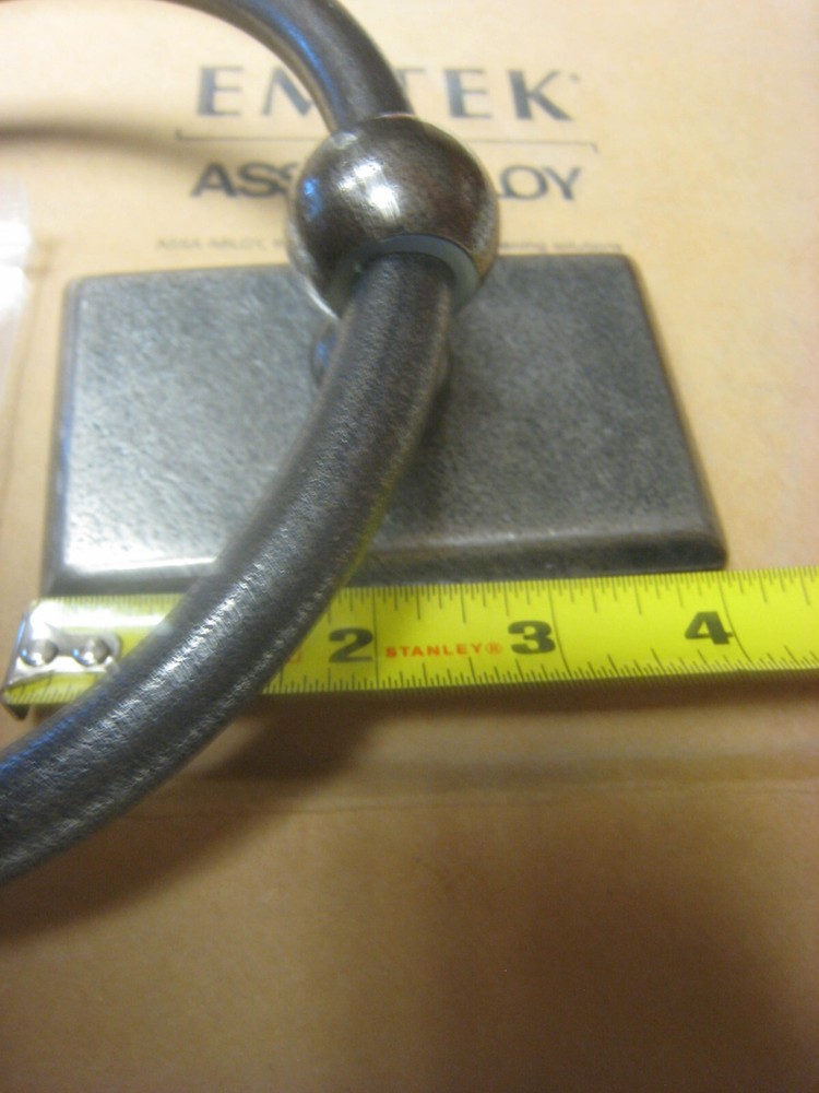 Modern Towel Ring, Weathered Iron Rectangle Rosette Brand UNKNOWN
