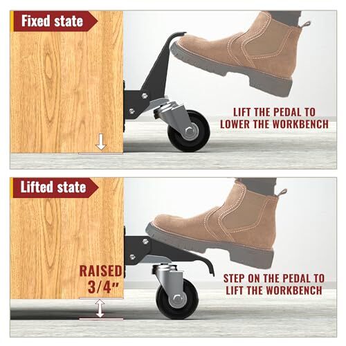 Retractable Casters Heavy Duty Casters with Lifting and Lowering Function