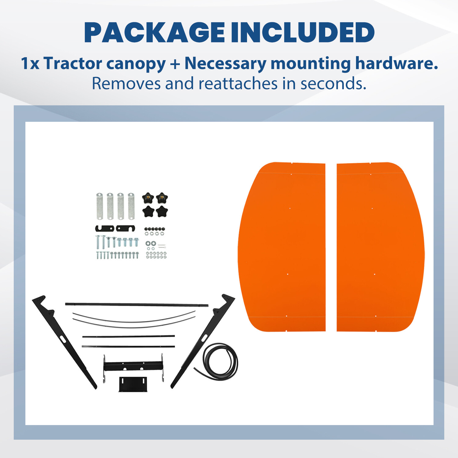 Orange Tuff Top Tractor Canopy For ROPS 48-3/8" X 48-3/8"