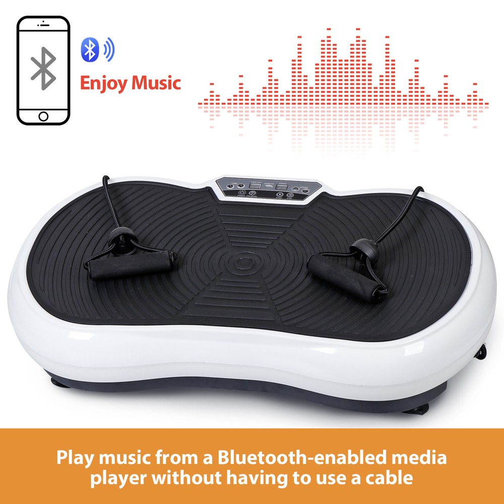 Slim Vibration Plate Exercise Machine Vibro Shaper 3 Program W/ Bluetooth White