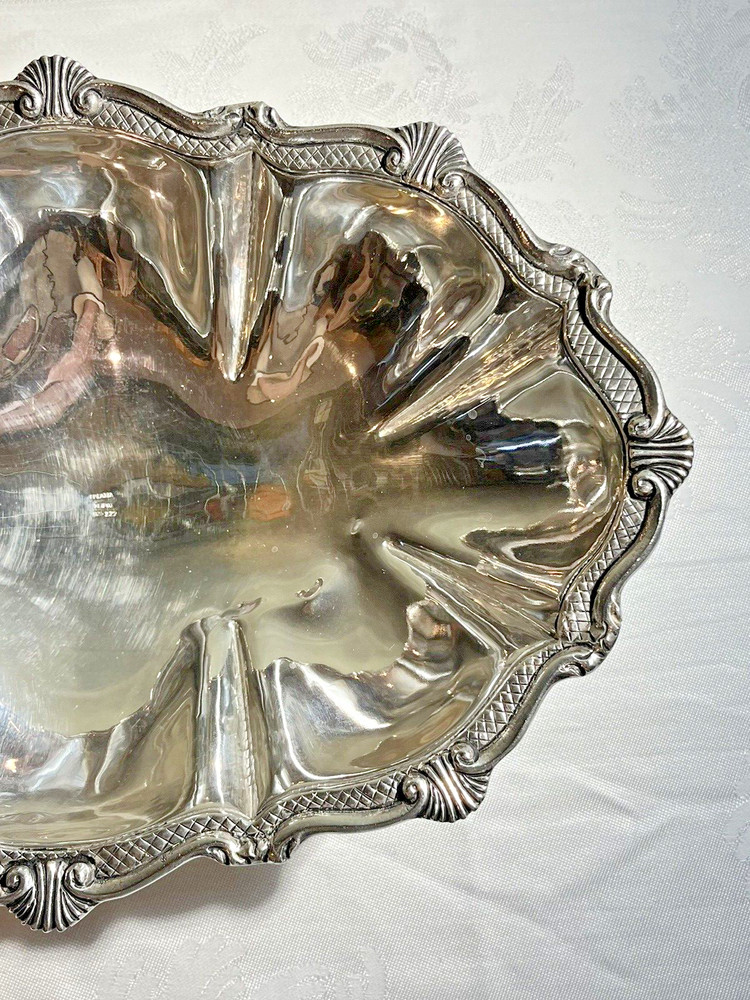 Sterling Silver Oval Vegetable Dish Footed 510 Gr. 12" Long No Monogram