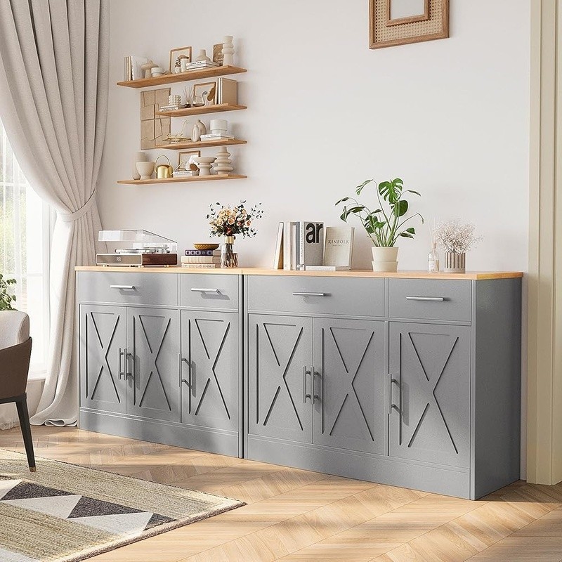 Large Storage Sideboard W/ Adjustable Shelf Buffet Cabinet Kitchen Dining Room