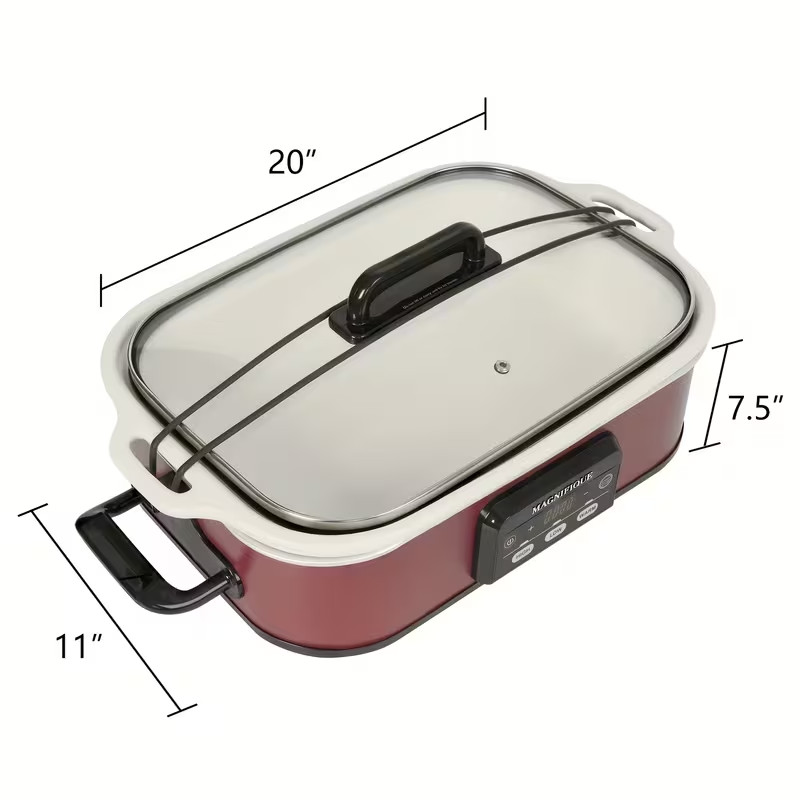 1pc 4-Quart Programmable Slow Cooker with Classic Ceramic Liner for Small Kitche