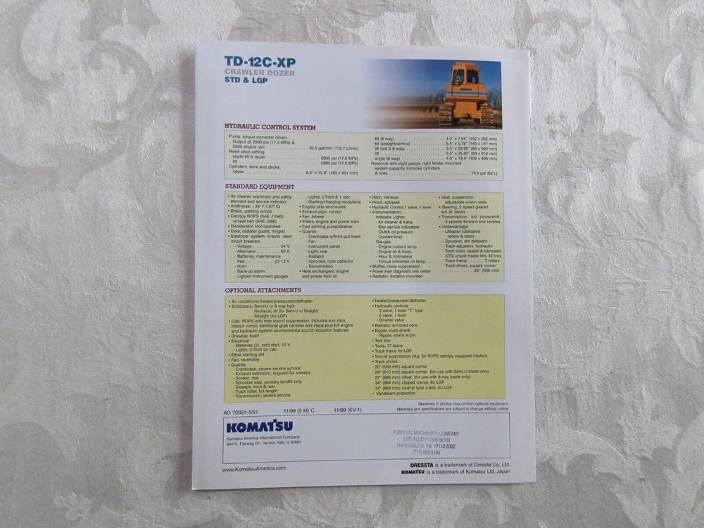 Dressta TD-12C-XP Crawler Dozer Brochure 1999