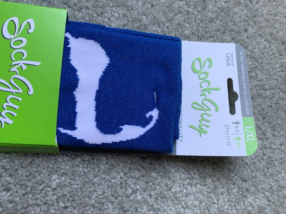 NWT SockGuy Cape Cod Socks - 3 inch, Blue, Large/X-Large