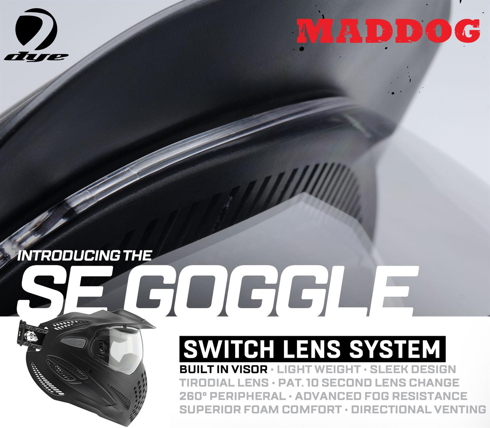 CLEARANCE Used Maddog Dye SE Anti-Fog Thermal Paintball Mask Goggle Clear Lens