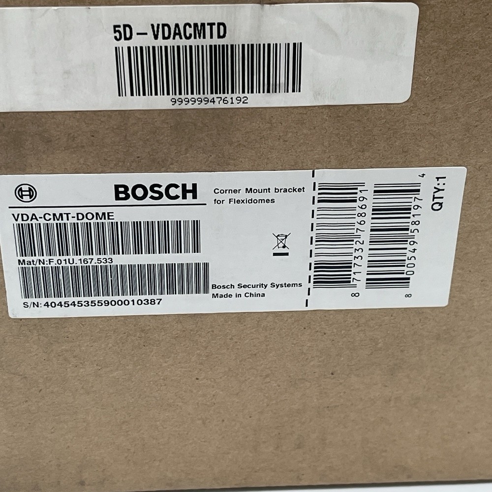 NEW!! Bosch Corner Mount Bracket for Flexidome Security Cameras - VDA-CMT-Dome