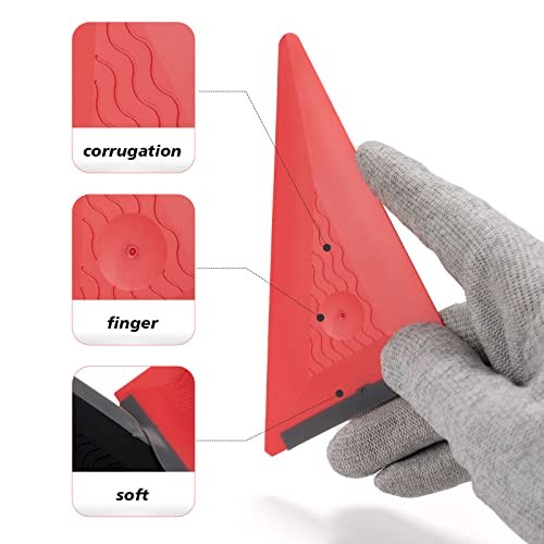 3 PCS Window Tint Triangle Squeegee with Silicone Edge, Different Hardness
