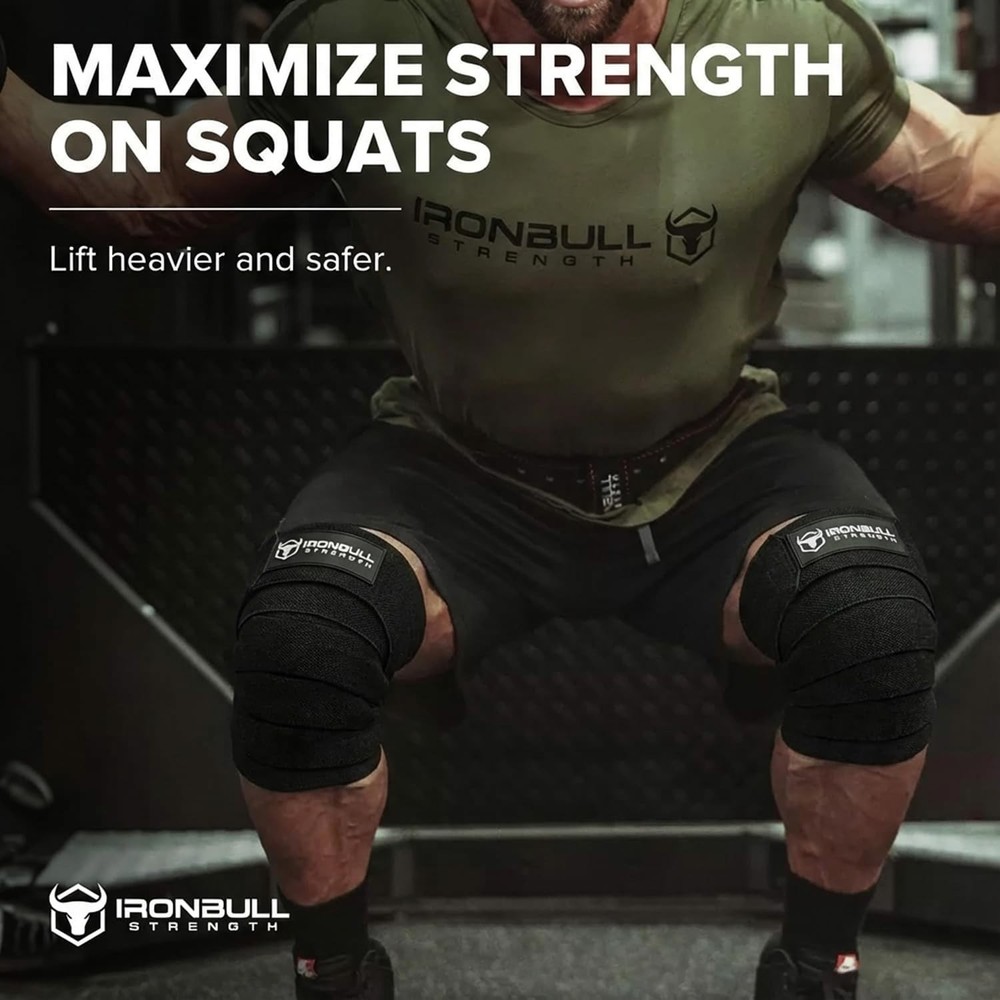 Supportive Knee Wraps for Squatting - 80" Lifting Straps