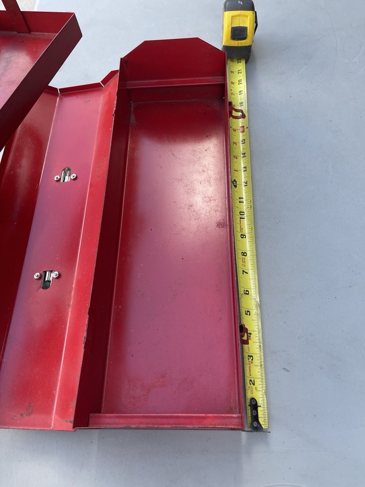 vintage metal tool box w/ socket tray.