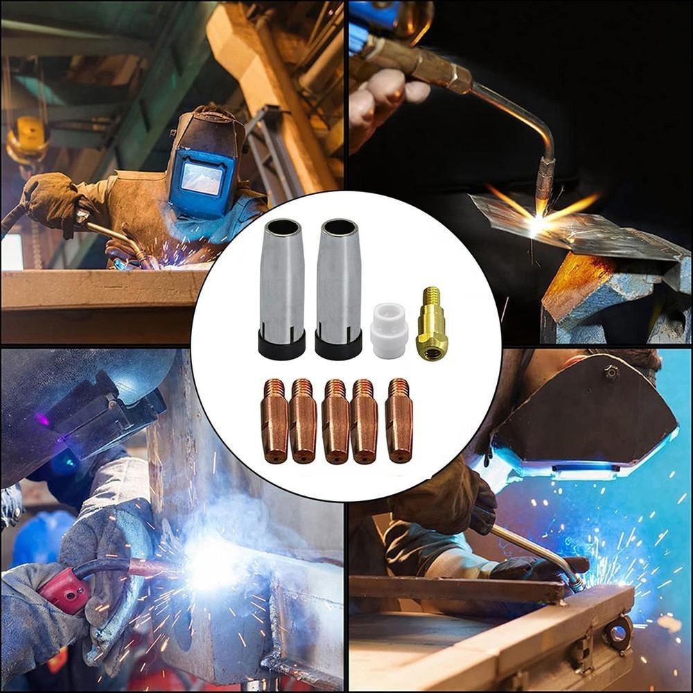 9PCS For MIG Welder Accessory Set for 24KD Torch Includes Contact Tips Diffuser