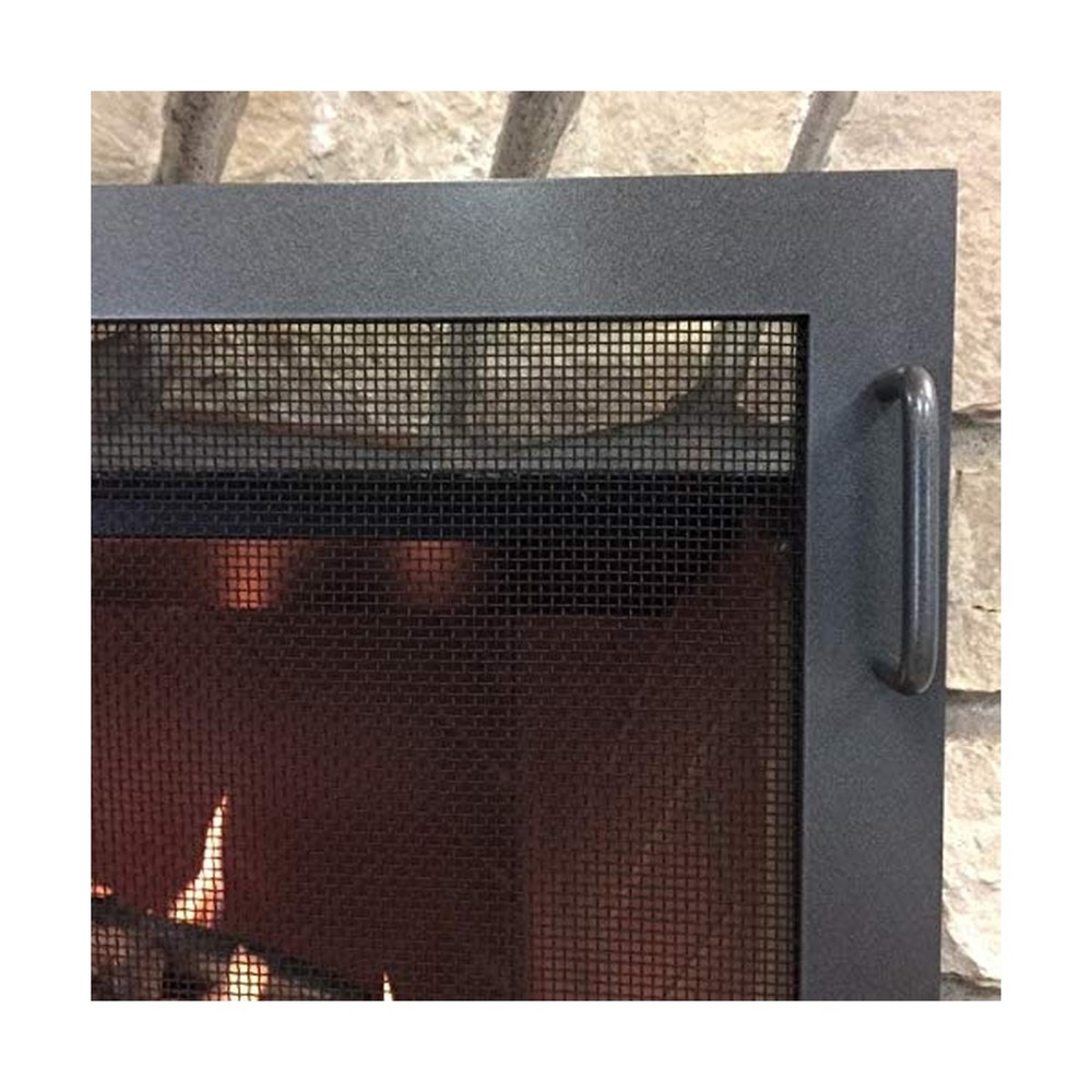 Fireplace Screen Pond Design (Textured Black, Large)