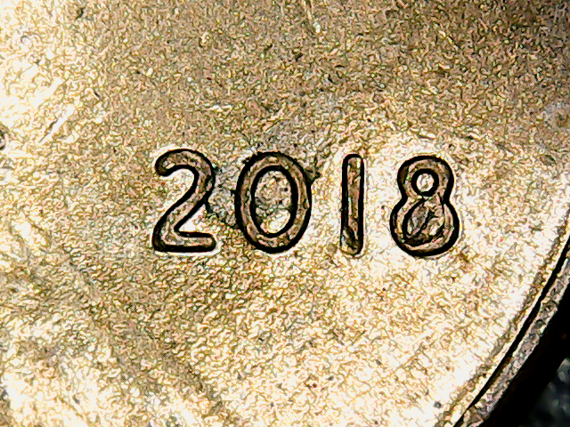 2018 Unc. Lincoln Cent ~ Die Chip Error ~ Blob in 8