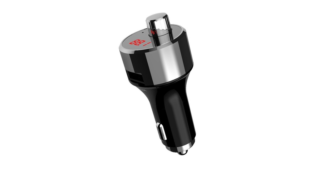 Auto Drive BT FM Transmitter, Metallic, Hands-Free Call, Smartphone Compat​