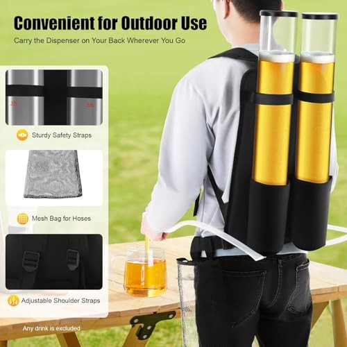 Dual Tank Double Drink Dispenser,Beverage Dispenser Backpack Beer liquid Shot
