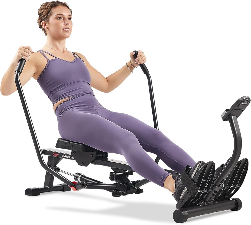 Full-Motion Rowing Machine w/Adjustable Resistance Low-Impact Full-Body Workout