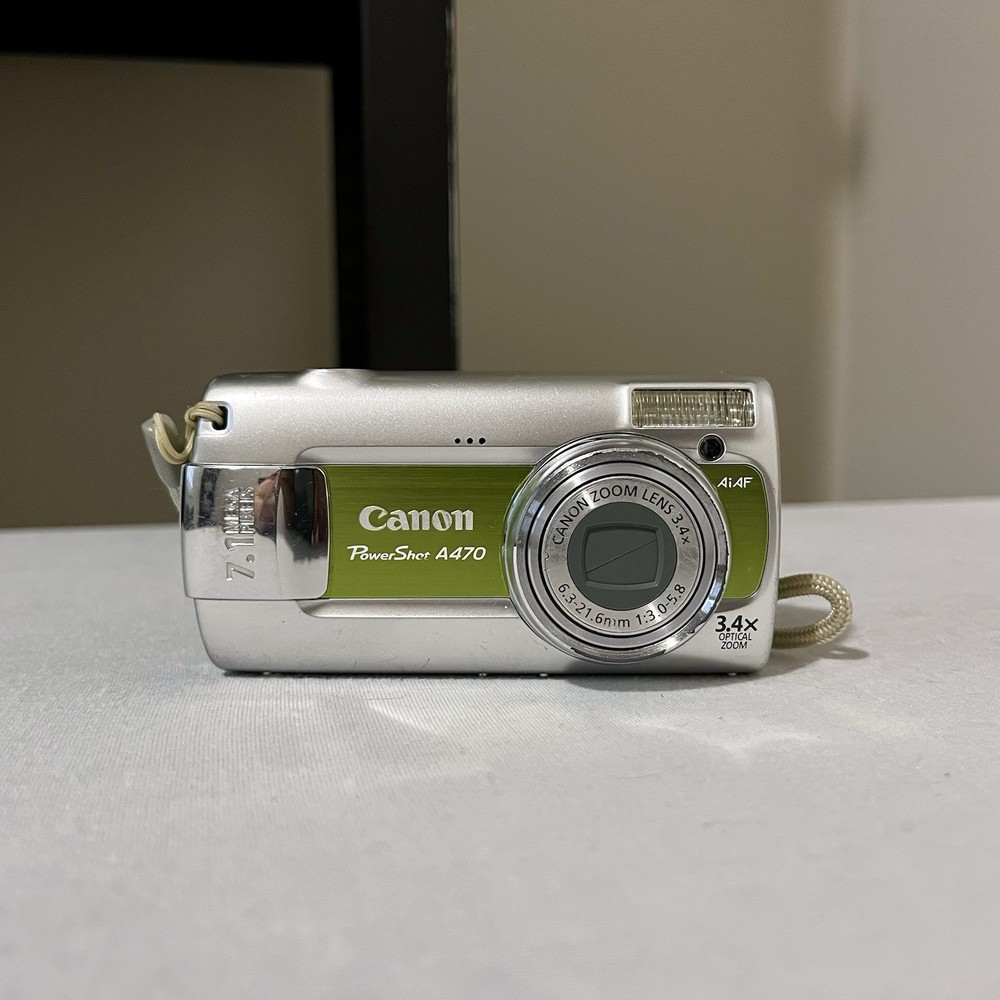 Canon PowerShot A470 7.1MP Compact Digital Camera Green TESTED/WORKING ✅