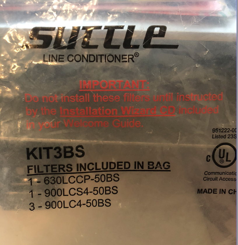 SUTTLE Line Conditioner DSL PHONE FILTER Kit KIT3BS includes 1 WALL & 4 LINE