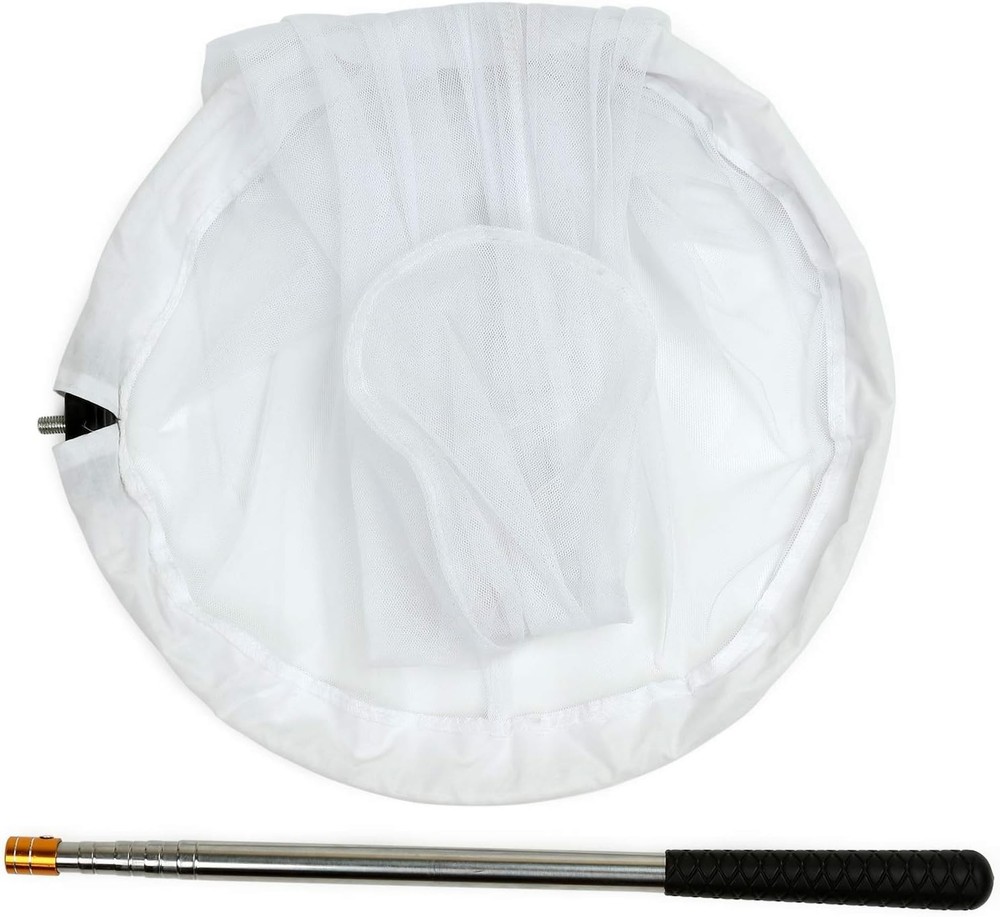 Lightweight Insect Catching Net - 24" Depth, 12" Ring & Telescoping Handle