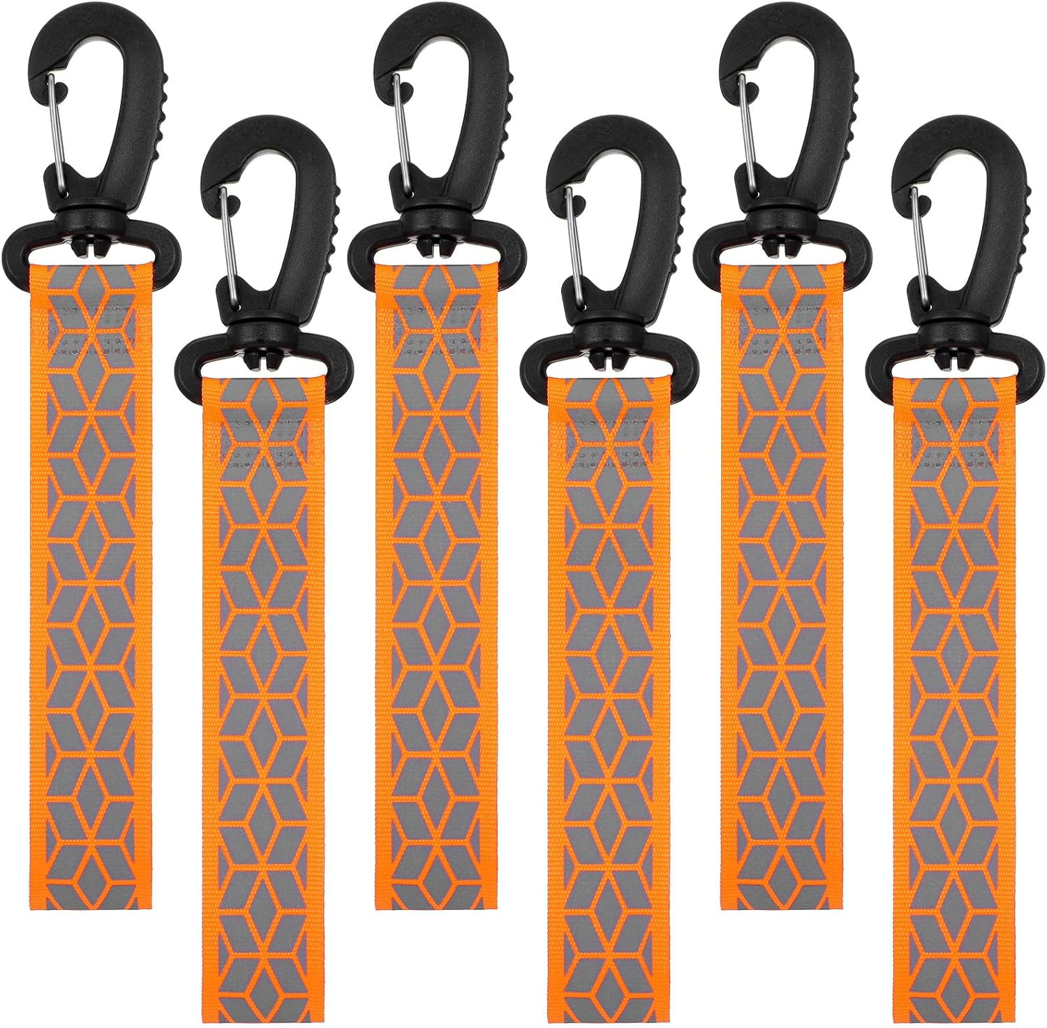 6 PCS Reflective Straps, Green Reflective Backpack Tags Bicycle Reflectives Pend